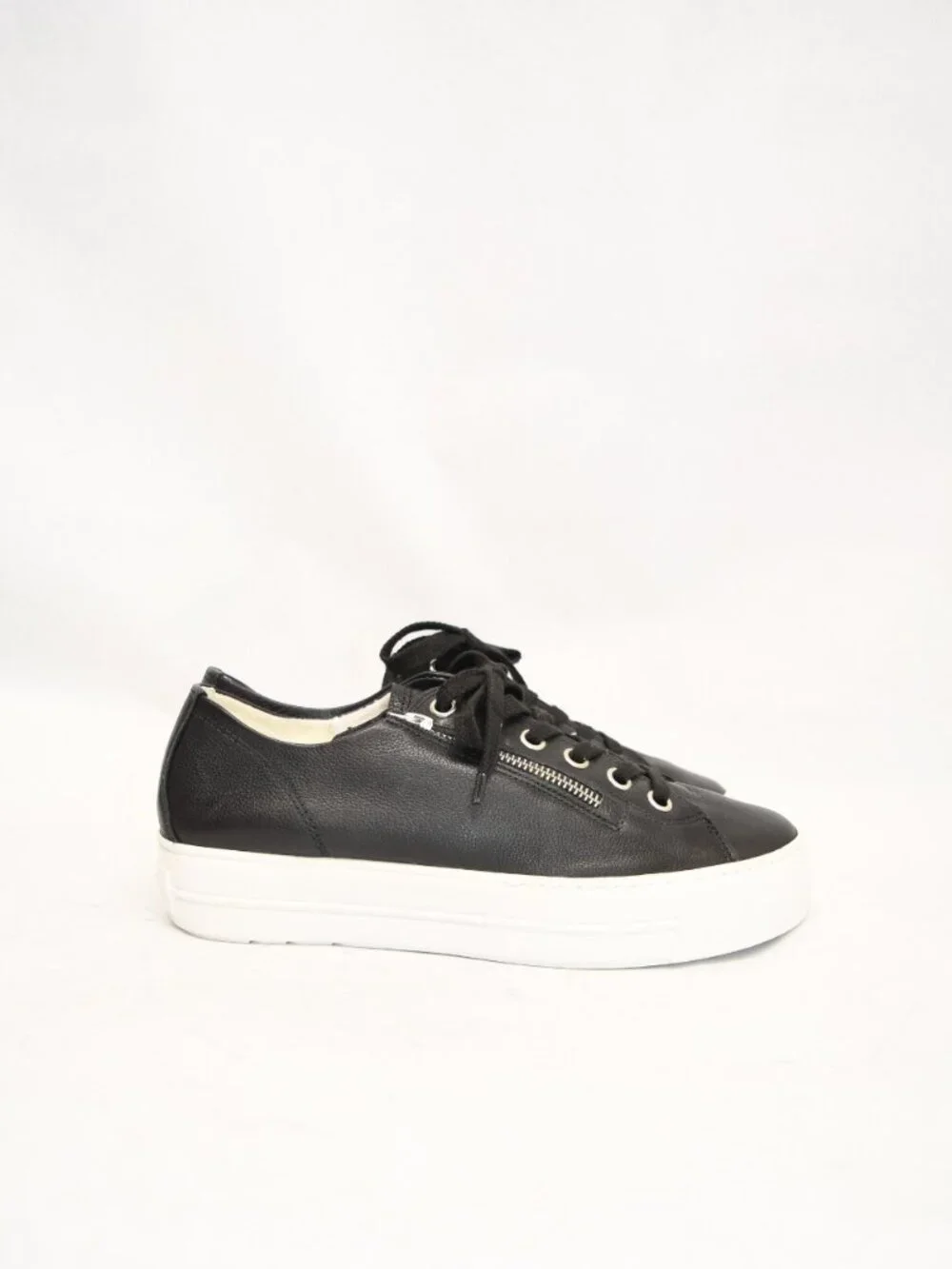 NEW $440 PAUL GREEN skylar platform sneaker TRAINER LEATHER BLACK 9.5 US (TF22)